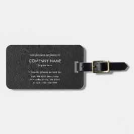 Black Leather Finish Pattern Custom Info Gepäckanhänger