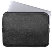 Black Leather Finish Texture Laptopschutzhülle (Vorderseite)