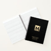 Black Leather Gold Monogram Notizblock (Innenseite)