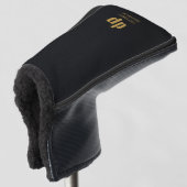 Black Leather Look Monogram Custom Name Putter Golf Headcover (3/4 Vorderseite)