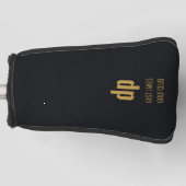Black Leather Look Monogram Custom Name Putter Golf Headcover (Vorderseite)