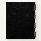 Black Leather Luxury Gold Erstklassiges Logo Spira Notizblock (Rückseite)