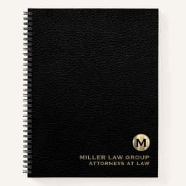 Black Leather Luxury Gold Erstklassiges Logo Spira Notizblock