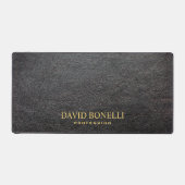 BLACK Leather Masculine Personalisiert Eleganter N Schreibtischunterlage (Vorderseite)