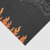 Black Leather Orange Flames Motorrad-Party Seidenpapier (Ausschnitt)