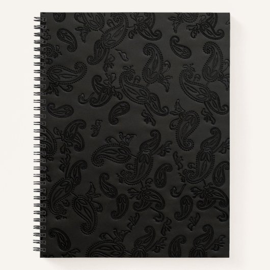 Black Leather Paisley Notizblock (Vorderseite)