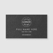 Black Leather Pattern Magnetic Business Card Magnetkarte (Vorderseite)