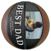 Black Leather Print Best Vater Vatertag Foto Basketball (Vertikal)
