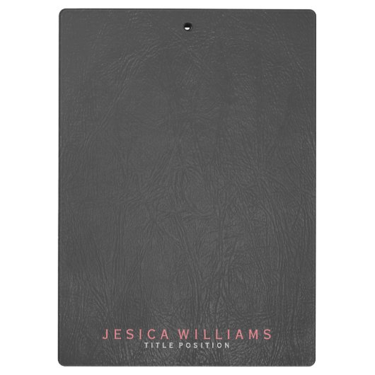 Black Leather Print Klemmbrett (Rückseite)