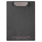 Black Leather Print Klemmbrett (Vorderseite)