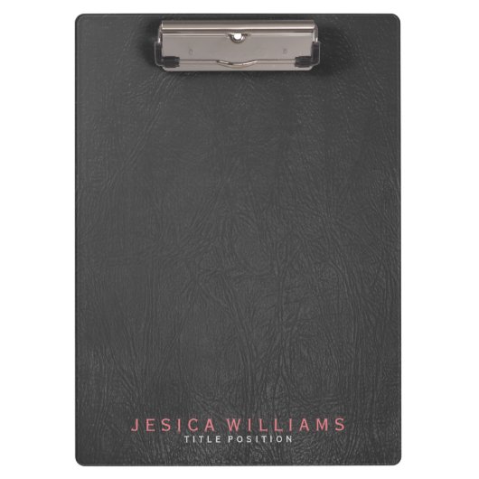 Black Leather Print Klemmbrett (Vorderseite)