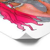 Black Leather Rose Gold Warrior Princess Mermaid Poster (Ecke)