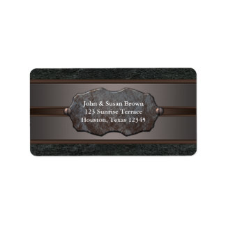 Black Leather Rugged Western Grunge Address Labels Adressaufkleber