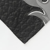 Black Leather Silver Flames Hot Fire Motorrad Fleecedecke (Ecke)