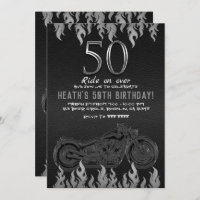 Black Leather Silver Motorrad 50. 50 Geburtstag