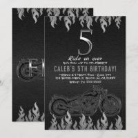 Black Leather Silver Motorrad 5. Geburtstag