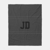 Black Leather Texture Gray Text Fleecedecke (Vorderseite)