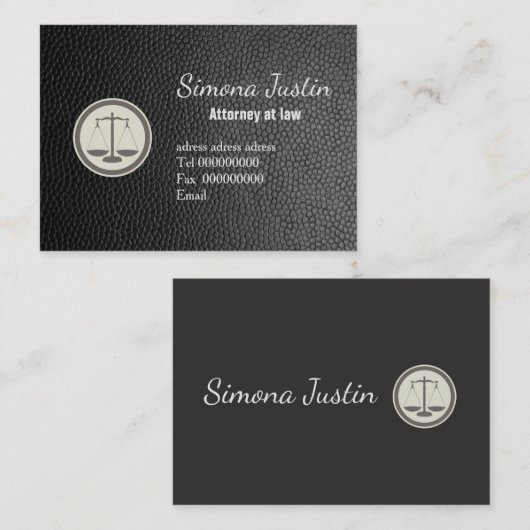Black Leather Visitenkarte (Vorne/Hinten)