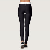 Black Leggings White Side Stripe Custom Colors (Rückseite)