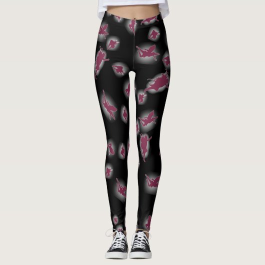 Black leggings with fairies / Legging Noir (Vorderseite)