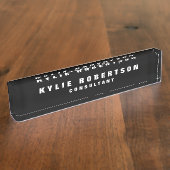 Black Legible Beruflich Trendy Modern Namensplakette (Seite)