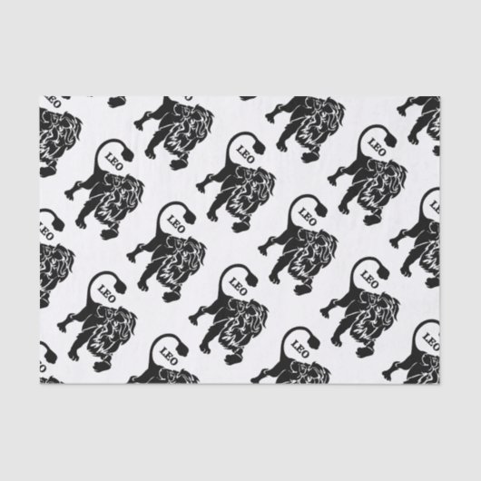 Black Leo Lion Zodiac Seidenpapier (Vorderseite)