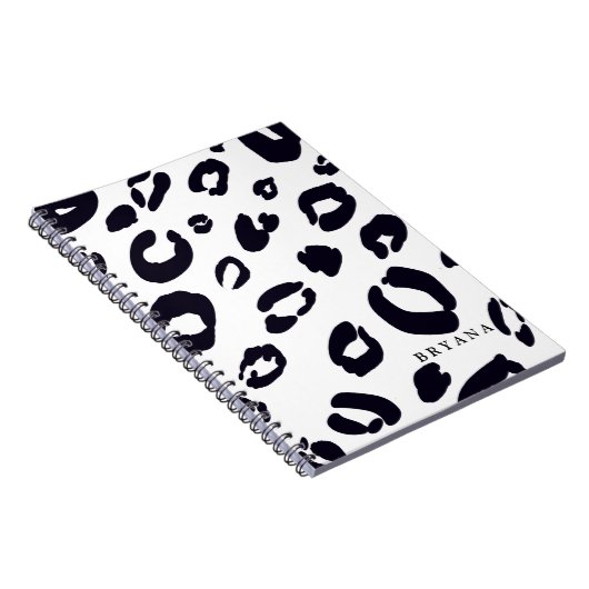 Black Leopard Cheetah Print (JEDE FARBE) Notebook Notizblock (Rechte Seite)