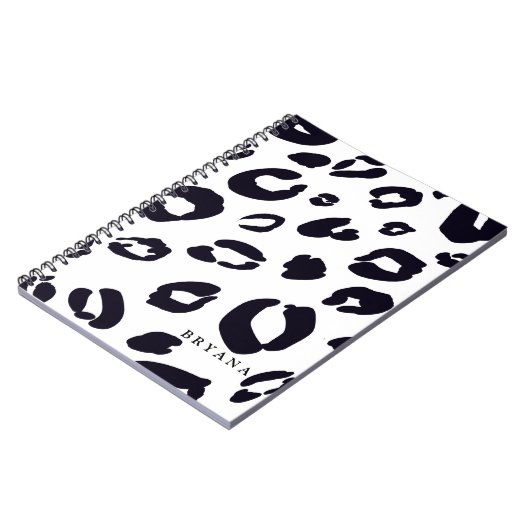 Black Leopard Cheetah Print (JEDE FARBE) Notebook Notizblock (Linke Seite)
