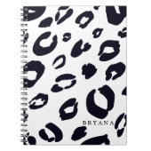 Black Leopard Cheetah Print (JEDE FARBE) Notebook Notizblock (Vorderseite)