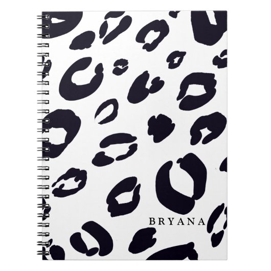 Black Leopard Cheetah Print (JEDE FARBE) Notebook Notizblock (Vorderseite)