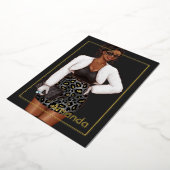 Black Leopard Fashion Birthday Party Folieneinladung (Gedreht)