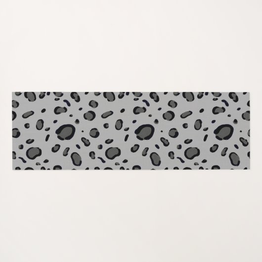 Black Leopard Pattern On Grey Yogamatte (Rückseite (Horizontal))