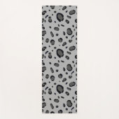 Black Leopard Pattern On Grey Yogamatte (Vorderseite)