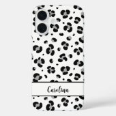 Black Leopard Personalisiert Modern iPhone Case (Rückseite)