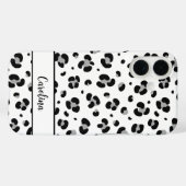 Black Leopard Personalisiert Modern iPhone Case (Rückseite (Horizontal))