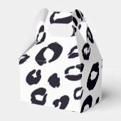 Black Leopard Print Birthday Party Gefälligkeitsbo Geschenkschachtel (Rückseite)