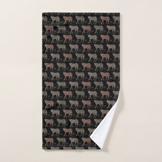 Black Leopard Print Handtuch (Handtuch)