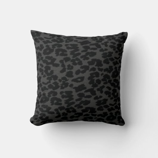 Black Leopard Print Kissen (Vorderseite)