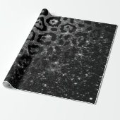 Black Leopard Print und Glitzer Geschenkpapier (Ungerollt)