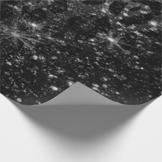 Black Leopard Print und Glitzer Geschenkpapier (Ecke)