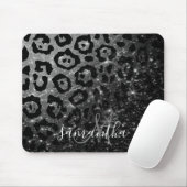 Black Leopard Print und Glitzer Mousepad (Mit Mouse)