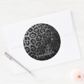 Black Leopard Print und Glitzer Runder Aufkleber (Umschlag)