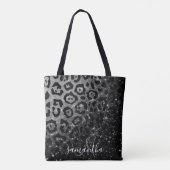 Black Leopard Print und Glitzer Tasche (Rückseite)