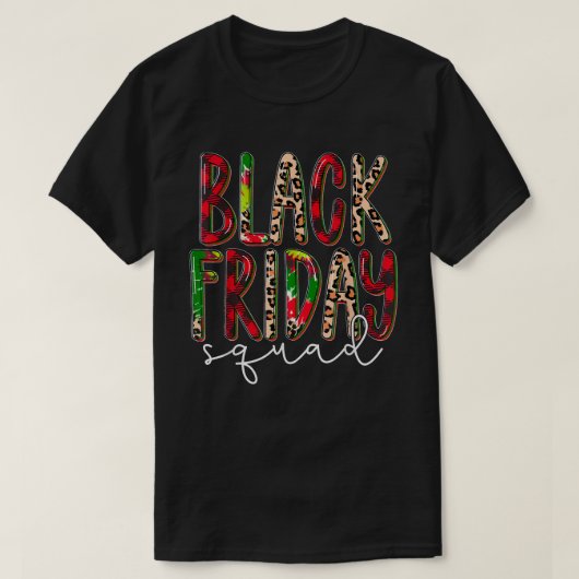 Black Leopard Red Kariert Friday Squad, Merry Chri T-Shirt (Design vorne)