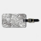 Black Leopard Tiger Animals Pattern Gepäckanhänger (Vorderseite horizontal)