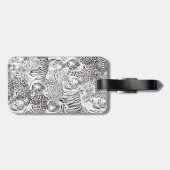 Black Leopard Tiger Animals Pattern Gepäckanhänger (Rückseite horizontal)