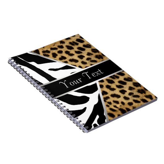 Black Leopard Zebra Spiral Notebook Notizblock (Rechte Seite)