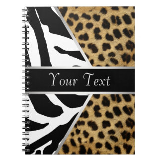 Black Leopard Zebra Spiral Notebook Notizblock