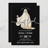 Black Let's Get Sheet Faced Funny Halloween Einladung (Vorne/Hinten)