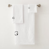 Black Letter Monogrammed Initial Towel Set (Insitu)
